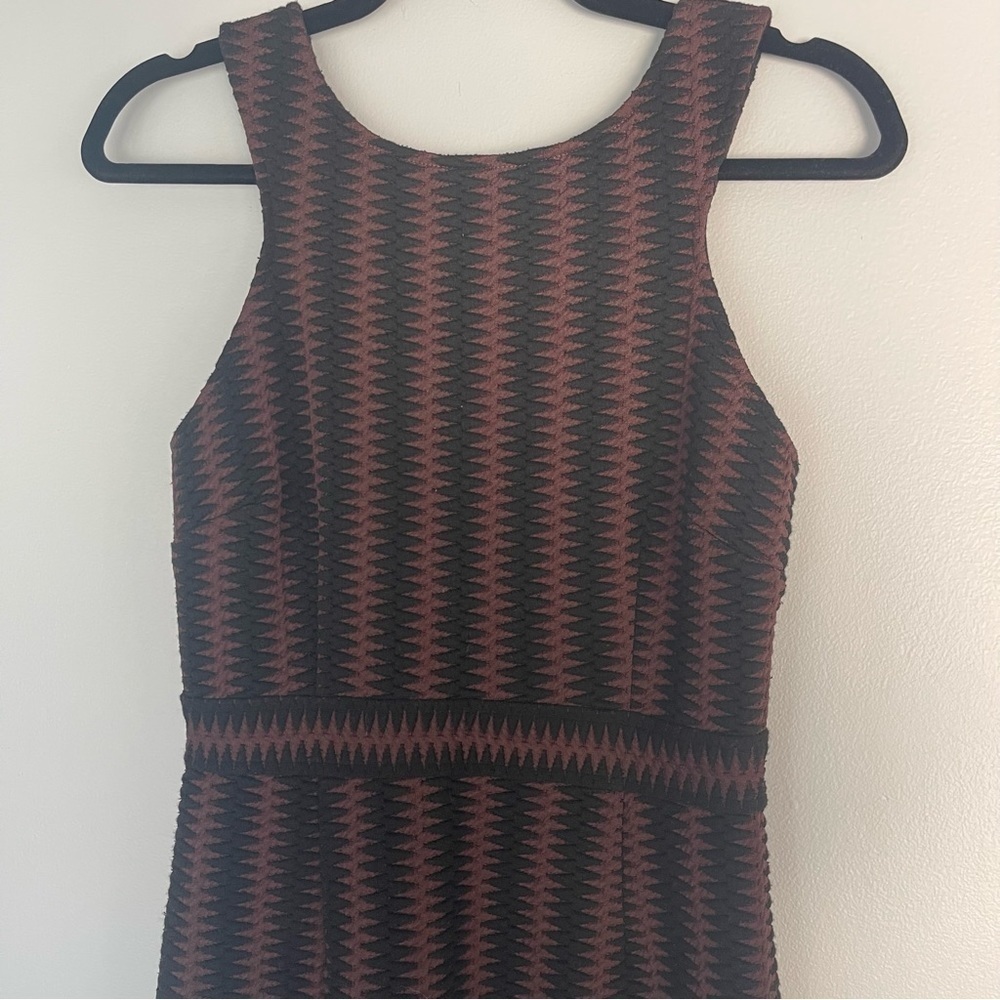 Anthropologie Maeve Meridian Boho Midi Dress Texture Racerback Black Brown Small - Picture 4 of 16